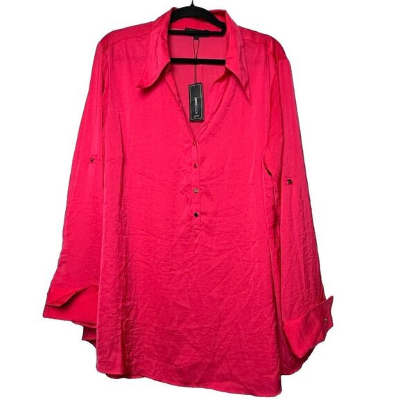 2/$30 Alison Dominy Pink Popover Shirt Blouse Tunic Size 20 Loose Fit Office NWT - Picture 1 of 12